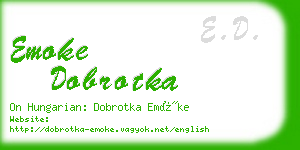 emoke dobrotka business card
